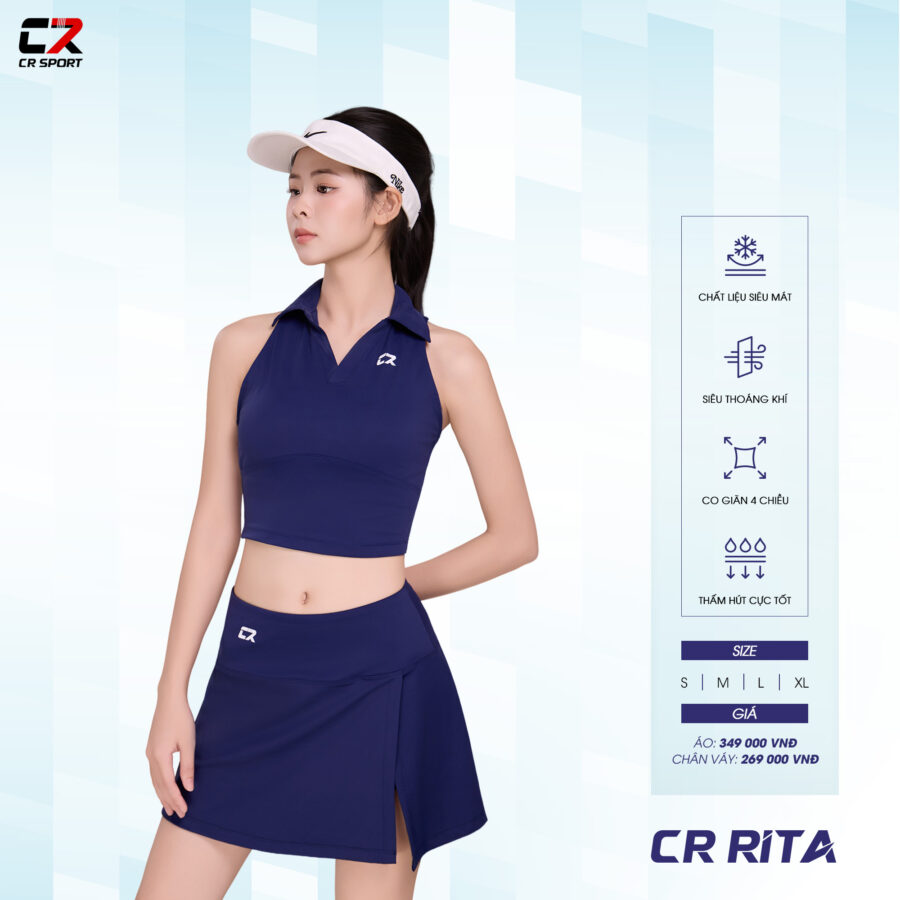 CR RITA - SET áo Polo - Chân váy