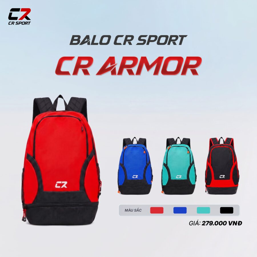 Balo Thể Thao CR ARMOR – Rộng Rãi, Bền Đẹp Cho Đội Bóng