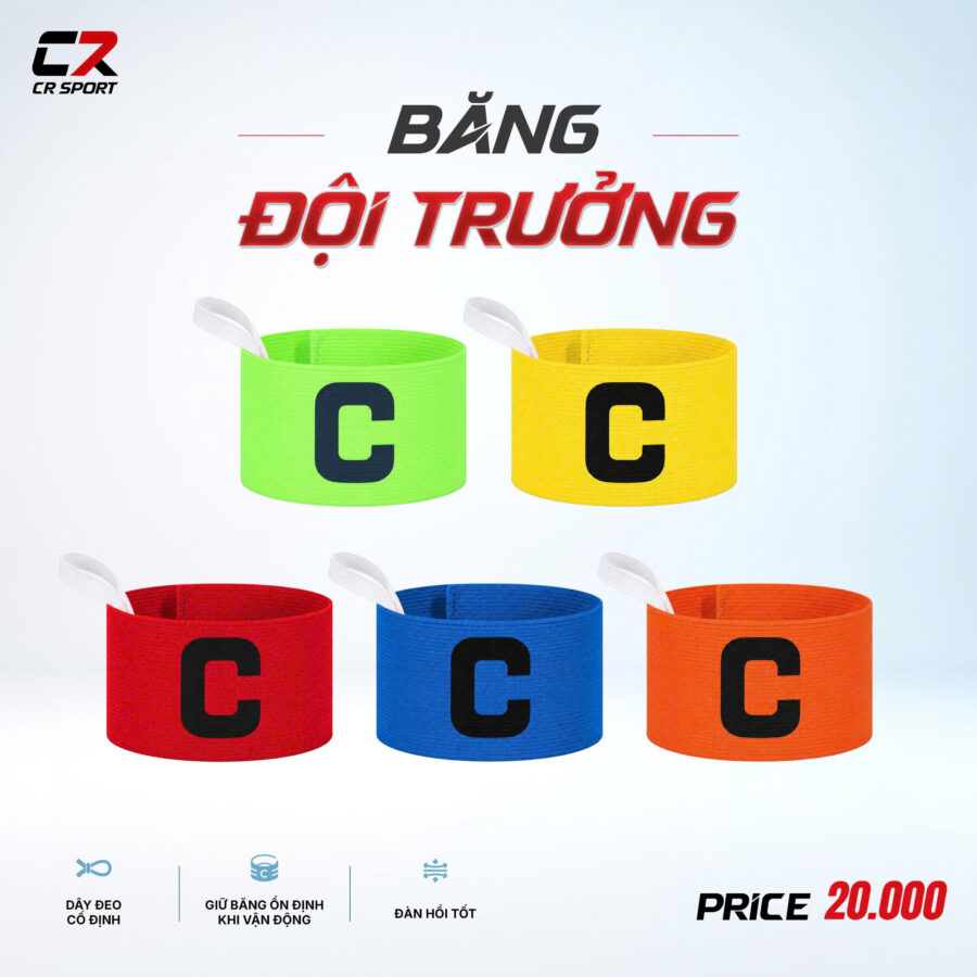 Băng Đội Trưởng CR SPORT – Co Giãn Tốt, Ôm Chắc Bắp Tay