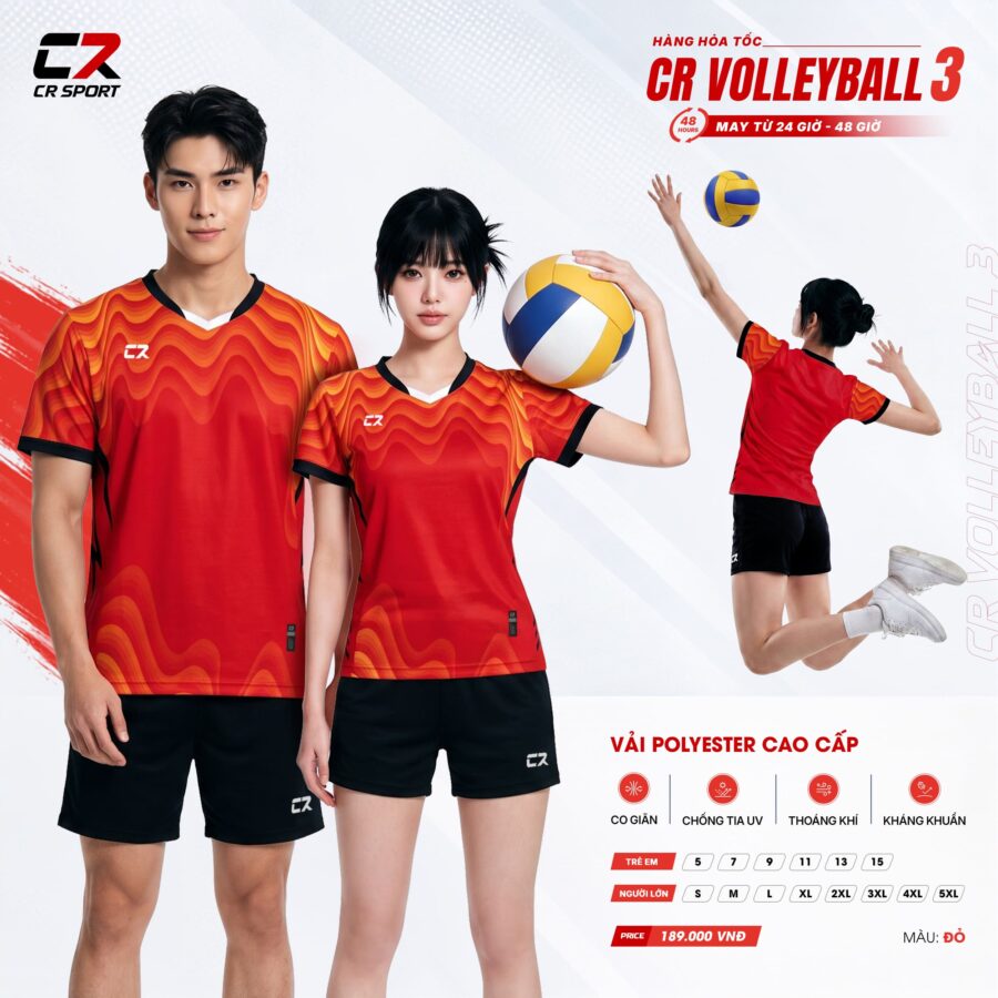 Áo Bóng Chuyền CR Volleyball 3 – Mềm Mại Trong Chuyển Động, Mạnh Mẽ Khi Bứt Phá
